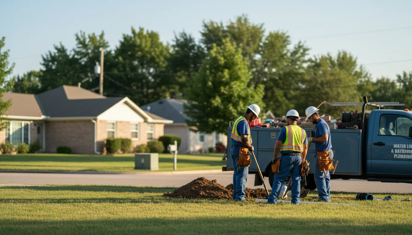 Residential water line and bathroom plumbing service in Downing, WI